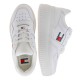 2000499701 Γυναικείο αθλητικό tommy hilfiger jeans basket flatform δετό λευκό