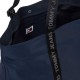 2000501102 Γυναικεία τετράγωνη τσάντα χεράκια υφασμα μπλέ/μαύρο