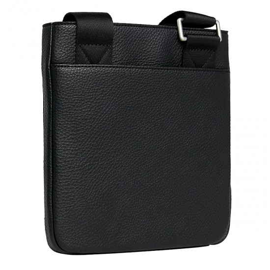 2000501801 Ανδρικό τσαντάκι ωμου reporter eco leather μαύρο