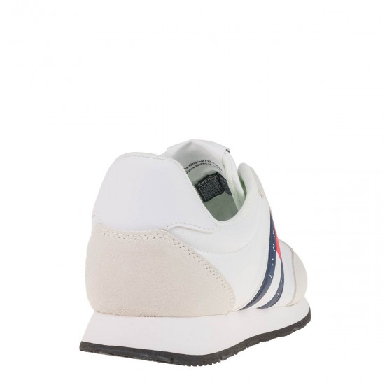 2000504703 Ανδρικό αθλητικό sneakers δετό nylon λευκό/μπλέ
