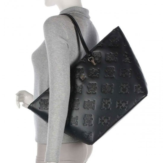 2000508001 Γυναικεία τσάντα  th τετράγωνη μαύρη