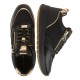 2000510701 Γυναικείο αθλητικό sneakers δετό φερμουάρ μαύρο/πλατίνα