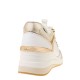 2000514001 Γυναικείο αθλητικό sneakers υπερηψωμένο δετό φερμουάρ δέρμα λευκό/χρυσό
