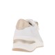 2000514301 Γυναικείο αθλητικό sneakers μεσαίο τακούνι δετό φερμουάρ λευκό/πλατίνα