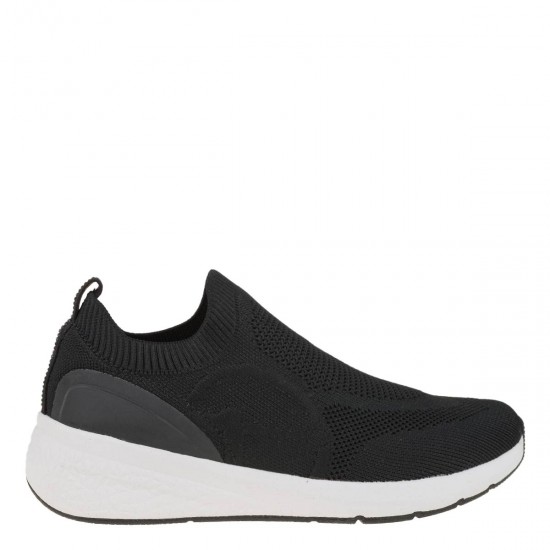 2000514401 Γυναικείο αθλητικό sneakers χωστό πλεκτό υφασμα μαύρο/λευκό