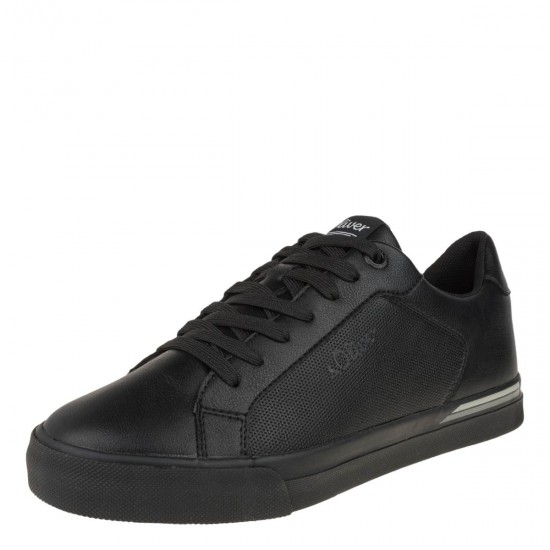 2000514501 Ανδρικό αθλητικό sneakers δετό μαύρο/μαύρο