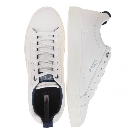 2000514702 Ανδρικό αθλητικό sneakers δετό λευκό/μπλέ