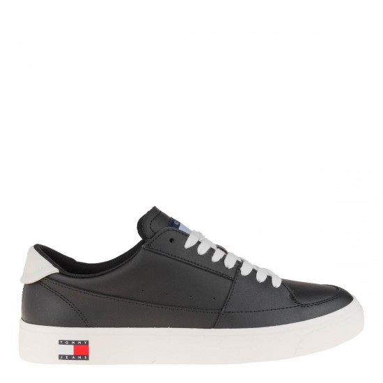 2000516001  Ανδρικό αθλητικό sneakers δετό μαύρο/λευκό