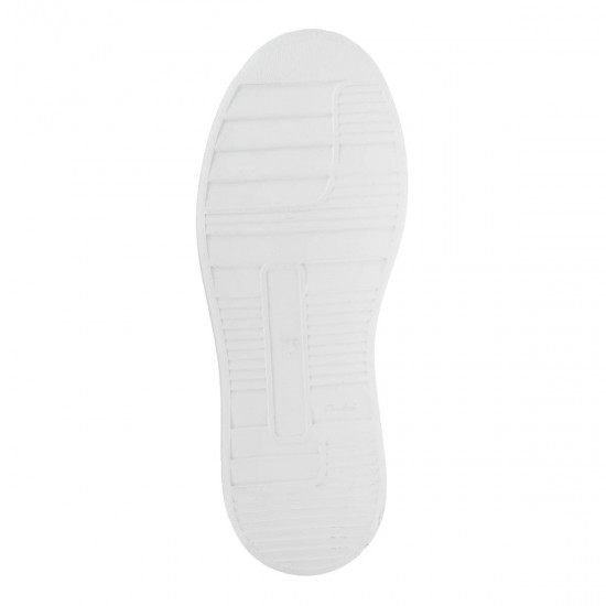 2000517702 Ανδρικό αθλητικό sneakers cazual δετό δέρμα ταμπά/λευκό