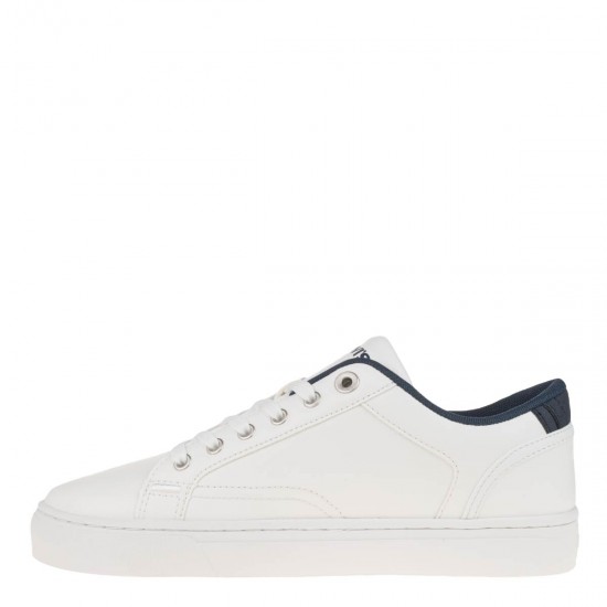 2000521601 Ανδρικό αθλητικό sneakers comfort δετό λευκό/μπλέ
