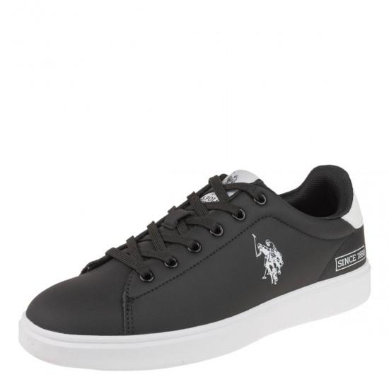 2000526601 Ανδρικό αθλητικό sneakers δετό μαύρο/λευκό