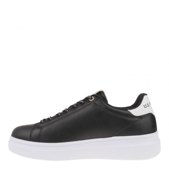 2000526901 Ανδρικό αθλητικό sneakers δετό μάτ μαύρο/λευκό