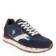 2000527001 Ανδρικό αθλητικό sneakers δετό eco suede-nylon μπλέ
