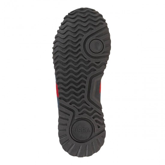 2000527101Ανδρικό αθλητικό sneakers δετό eco suede-nylon μπλέ/κόκκινο