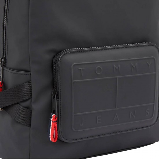 2000535001 Ανδρική τσάντα πλάτης backpack οικολογικό δέρμα μάτ μαύρο