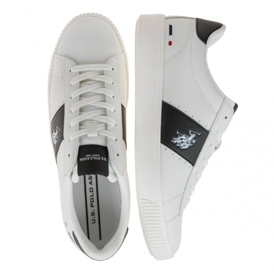2000537901 Ανδρικό αθλητικό sneakers δετό μάτ λευκό/μαύρο