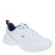 2000547602 Γυναικείο αθλητικό tommy hilfiger sneakers δετό λευκό/μπλέ