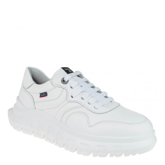 2000550201 Γυναικείο αθλητικό sneakers callaghan comfort δετό δέρμα λευκό