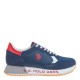 2000553401 Ανδρικό αθλητικό u.s. polo assn sneakers δετό μπλέ/κόκκινο