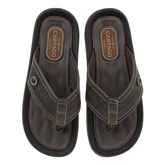 2000564402 Ανδρική σαγιονάρα δίχαλο cartago comfort βραζιλίας λάστιχο καφέ