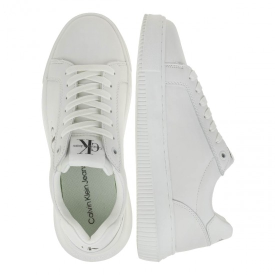 2000569101 Γυναικείο αθλητικό calvin klein jeans sneakers ck δετό πάγος(λευκό)μαύρο