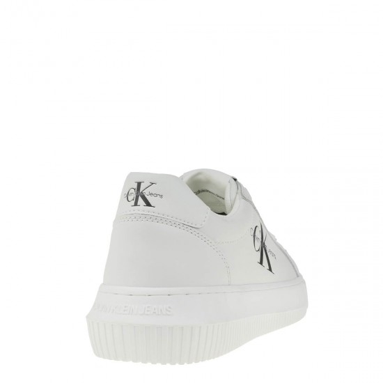 2000569101 Γυναικείο αθλητικό calvin klein jeans sneakers ck δετό πάγος(λευκό)μαύρο