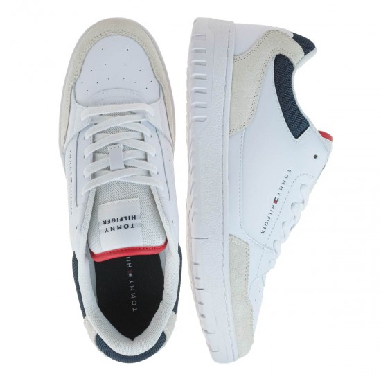 2000569601 Ανδρικό αθλητικό tommy hilfiger sneakers δετό λευκό πλχ