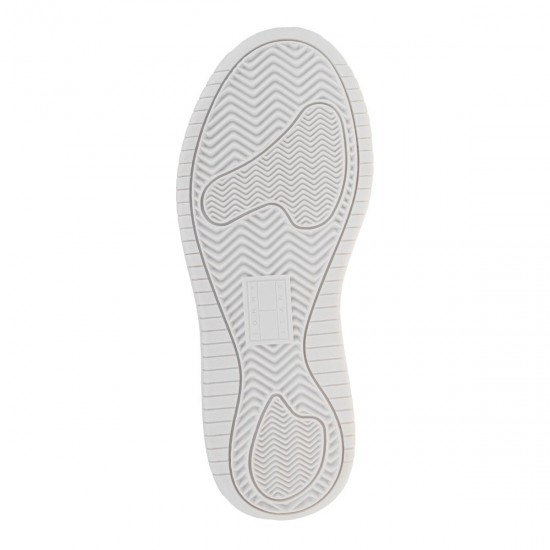 2000572301 Γυναικείο αθλητικό tommy hilfiger jeans sneakers flatform δετό λευκό