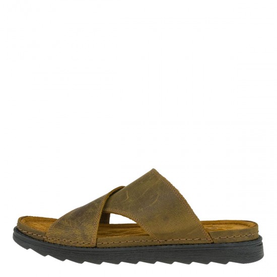 2000573001 Ανδρικό τσόκαρο παντόφλα bella x-feet comfort nabuk καφέ