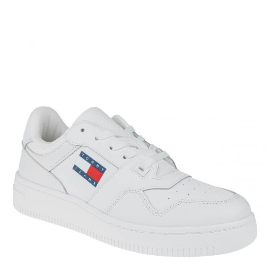 2000569302 Γυναικείο αθλητικό tommy hilfiger jeans sneakers δετό λευκό