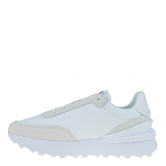 2000574401 Γυναικείο αθλητικό tommy hilfiger jeans sneakers δετό λευκό