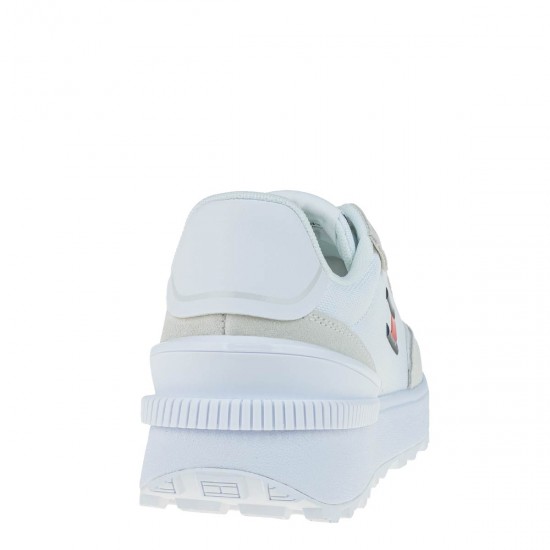 2000574401 Γυναικείο αθλητικό tommy hilfiger jeans sneakers δετό λευκό