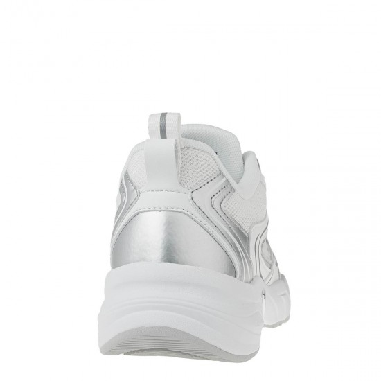 2000575601 Γυναικείο αθλητικό calvin klein jeans sneakers δετό λευκό/ασημί