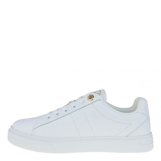 2000575802 Γυναικείο αθλητικό tommy hilfige sneakers δετό λευκό