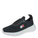 2000575901 Γυναικείο αθλητικό tommy hilfige sneakers δετό υφασμα μαύρο/λευκό