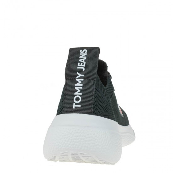 2000575901 Γυναικείο αθλητικό tommy hilfige sneakers δετό υφασμα μαύρο/λευκό