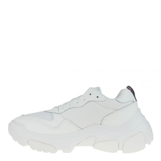 2000580201 Γυναικείο αθλητικό tommy hilfiger jeans sneakers δετό εκρού