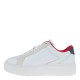 2000580301 Γυναικείο αθλητικό tommy hilfiger sneakers δετό δέρμα λευκό/κόκκινο