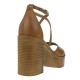 2000581701 Γυναικείο πέδιλο δίπατο ψηλό τετράγωνο τακούνι δέρμα ταμπά