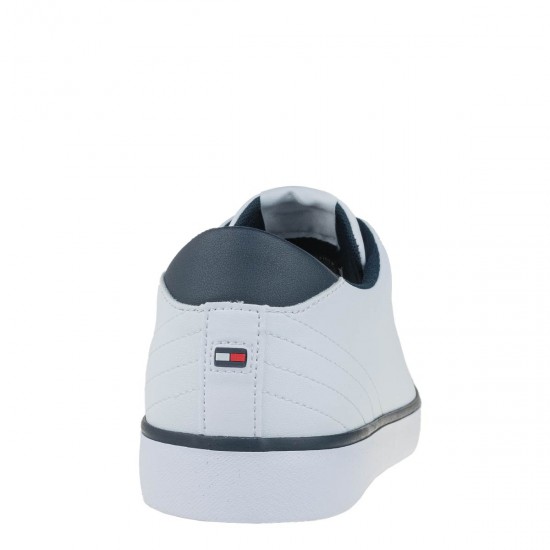 2000581802 Ανδρικό αθλητικό tommy hilfiger sneakers δετό λευκό/μπλέ