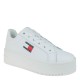 2000582501 Γυναικείο αθλητικό δίπατο tommy hilfiger jeans sneakers flatform δετό λευκό