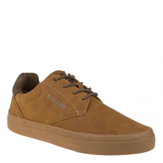 2000582902 Ανδρικό αθλητικό sneakers δετό ταμπά/καφέ