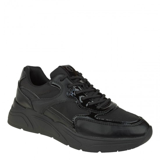 2000585401 Γυναικείο αθλητικό tamaris sneakers δετό μαύρο/μαύρο