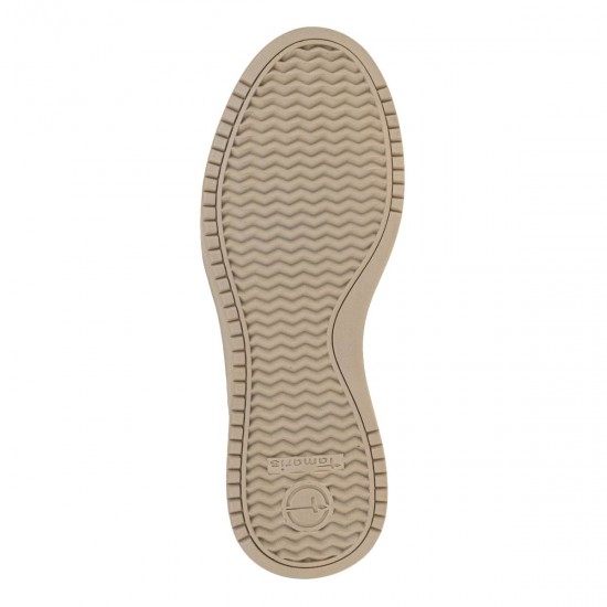 2000586101 Γυναικείο αθλητικό tamaris sneakers δετό δέρμα μαύρο/χρυσό/leopa