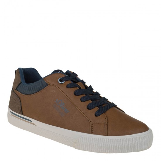 2000586703 Ανδρικό αθλητικό s.oliver sneakers δετό ταμπά/μπλέ