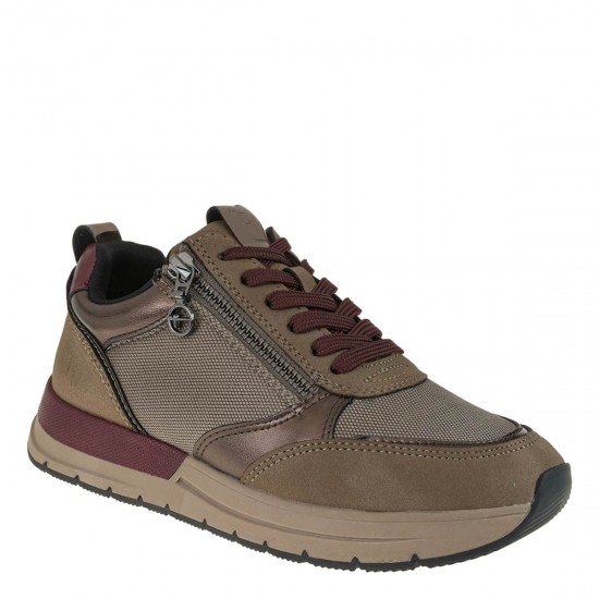 2000588102 Γυναικείο αθλητικό tamaris sneakers δετό φερμουάρ pepper
