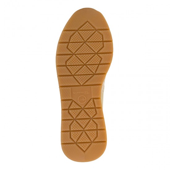 2000588103 Γυναικείο αθλητικό tamaris sneakers δετό φερμουάρ ivory/ταμπά
