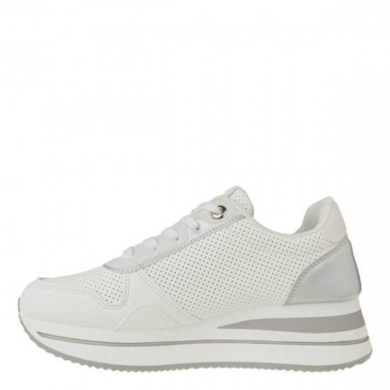 2000589102 Γυναικείο αθλητικό sneakers δετό λευκό/ασμί