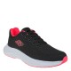 2000596003 Γυναικείο αθλητικό sneakers ύφασμα δετό μαύρο/φούξια