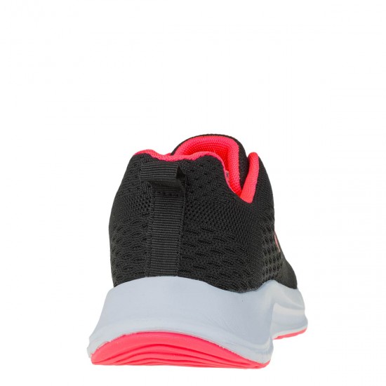 2000596003 Γυναικείο αθλητικό sneakers ύφασμα δετό μαύρο/φούξια